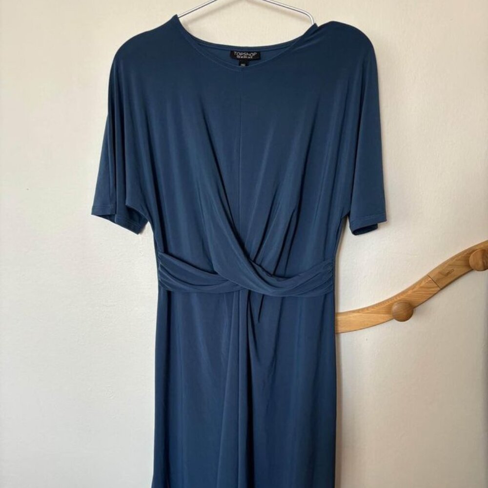 Top shop blue midi dress size 8